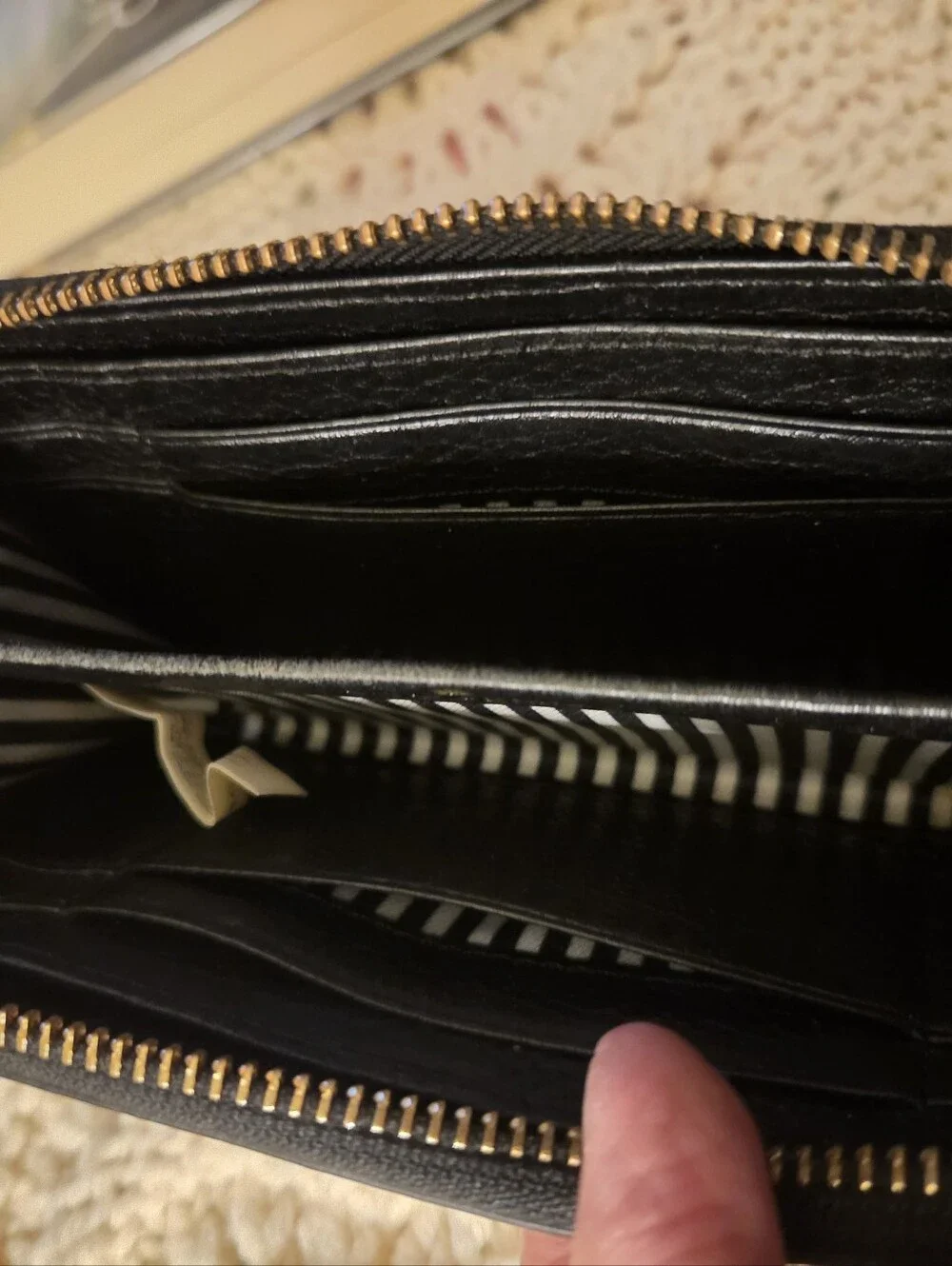 Kate Spade Wristlet Wallet Card Case Key Ring Pebbled Leather